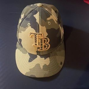 Tampa Bay Rays camo hat gold and green size 6 7/8th